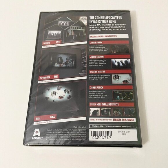 Zombie Invasion DVD AtmosFear FX Halloween Damaged Case - Picture 11 of 16